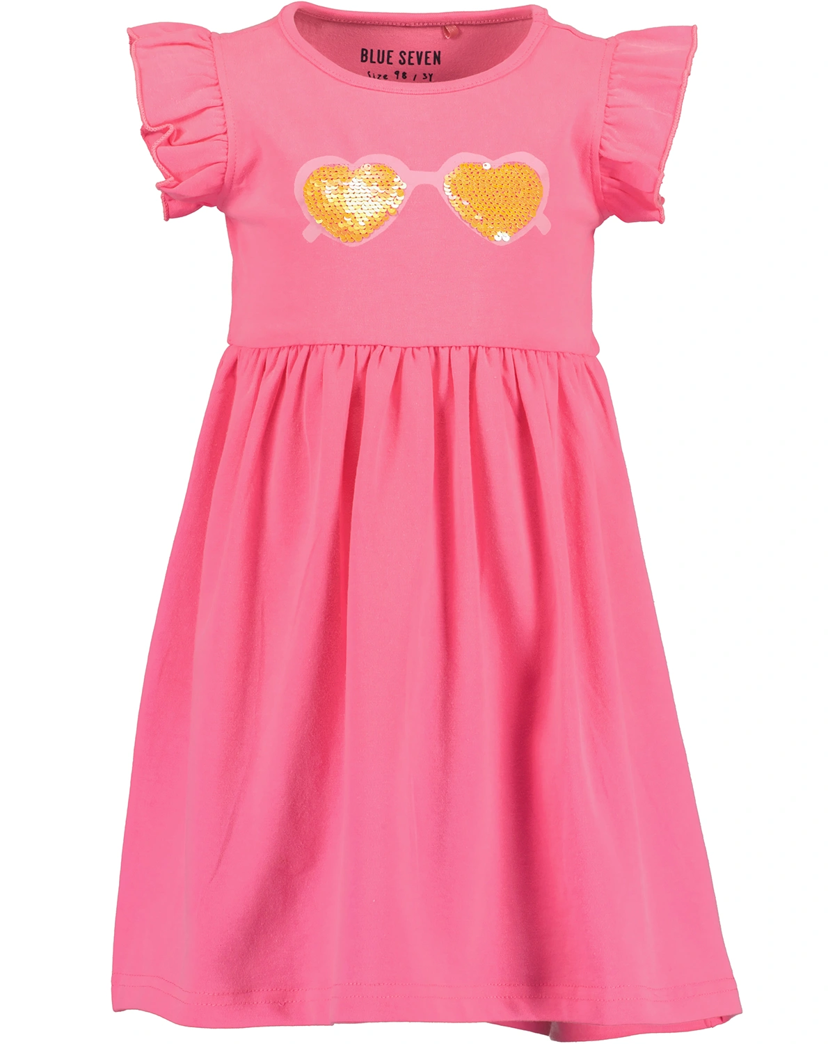 Kurzarm-Kleid SUNGLASSES mit Rüschenärmeln in pink