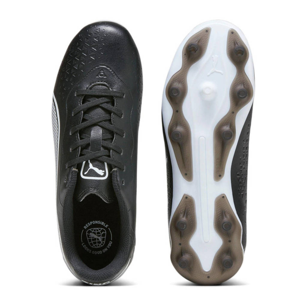 Puma King Match FG/AG junior voetbalschoenen zwart/wit