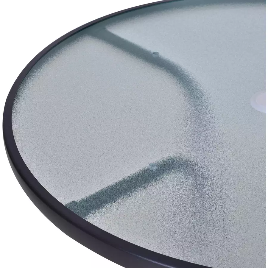 Outsunny Gartentisch mit Sonnenschirmhalter schwarz