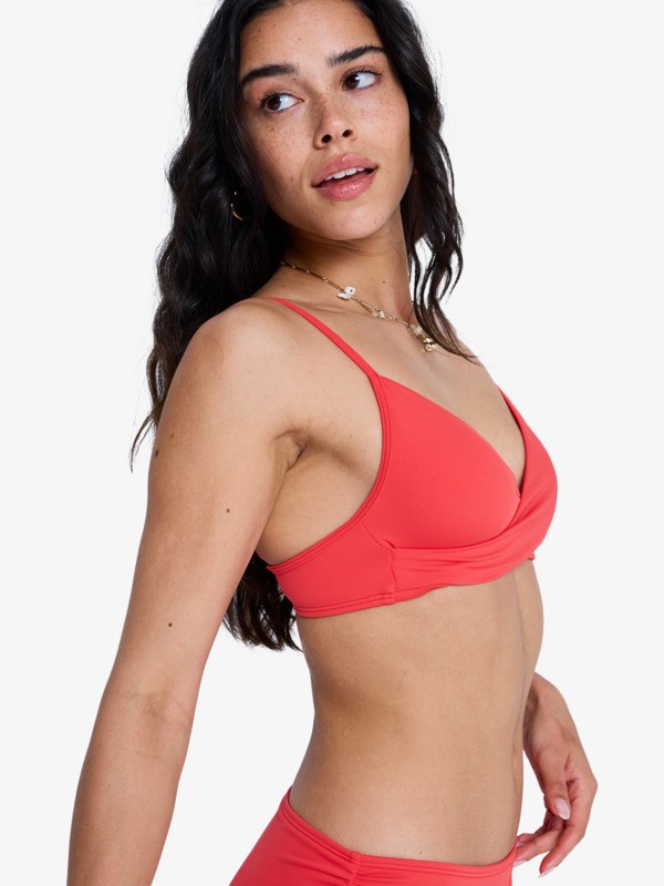 Solid Essentials Wrap Bra Haut de bikini bralette Rouge Femme