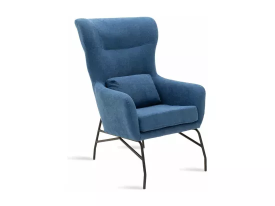 fauteuil rimbo en tissu couleur bleue 66x81x102cm