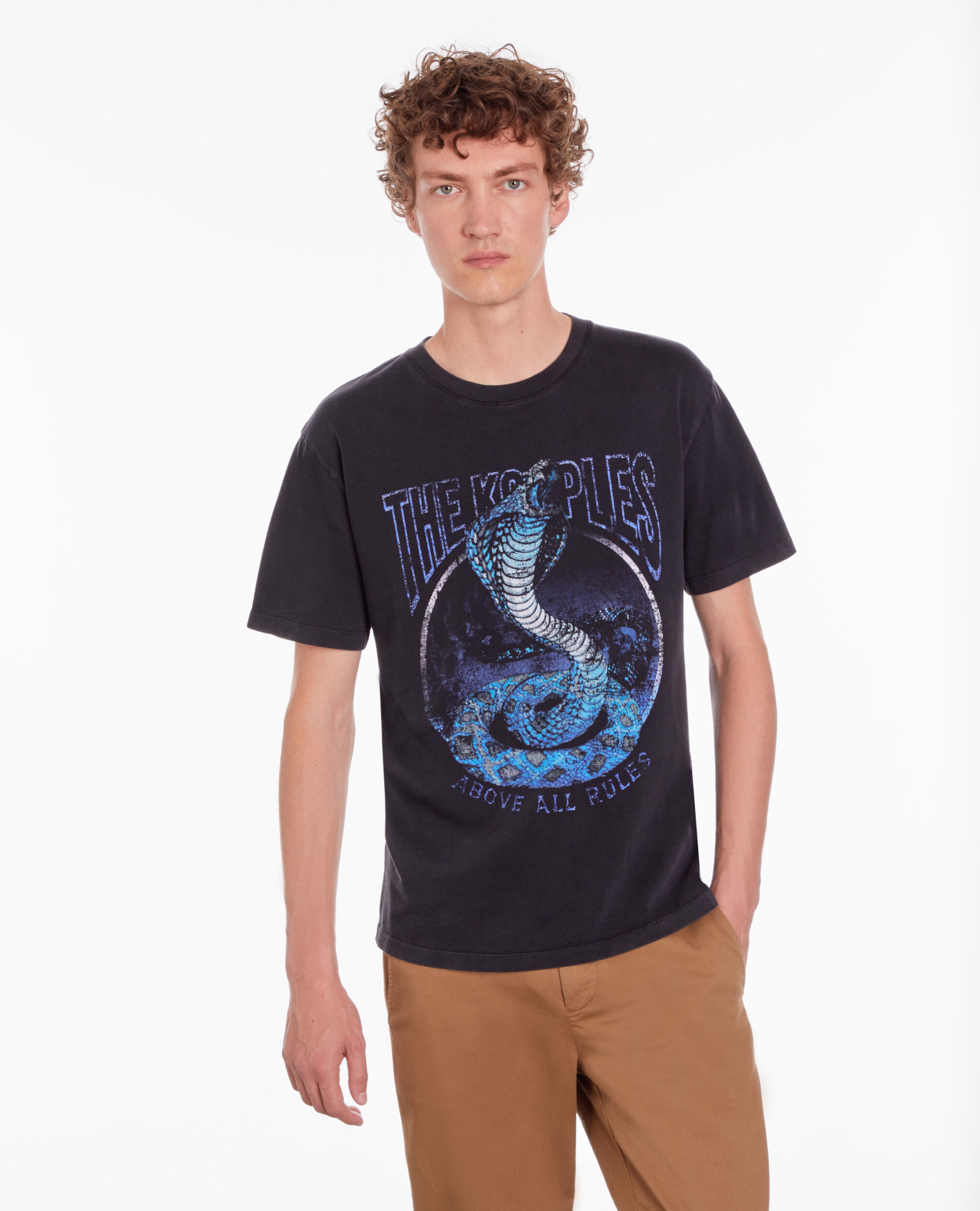 T-shirt noir avec sérigraphie Cobra