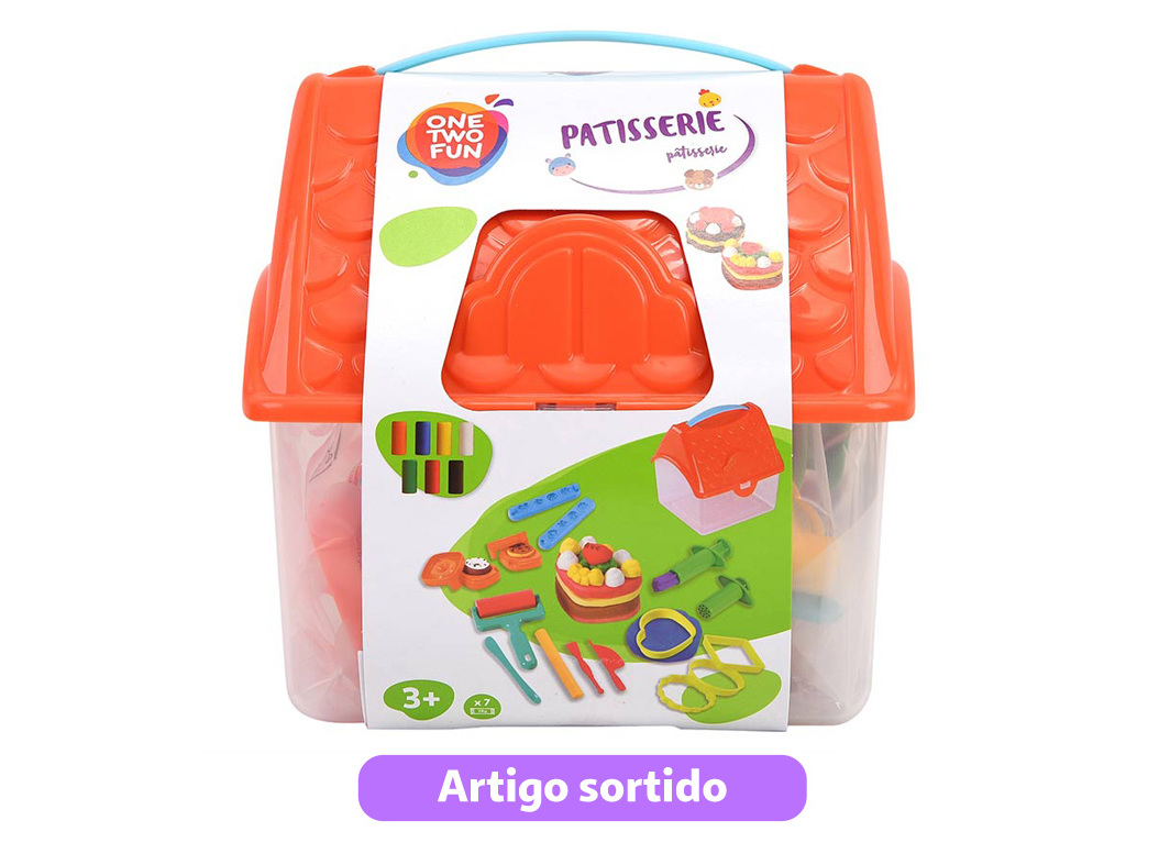 CASINHA COM PLASTICINA NATURAL ONE TWO FUN MODELOS SORTIDOS