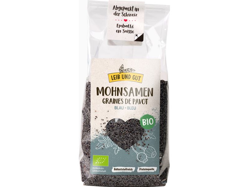Leib und Gut Bio Mohnsamen blau 200 g Blaumohnsamen in Bio-Qualität