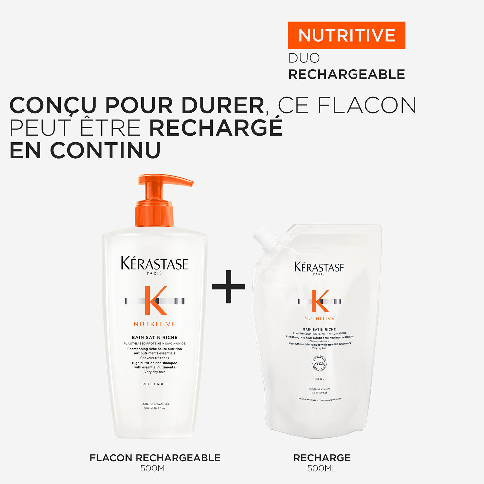 Bain satin riche Nutritive recharge 500 ml