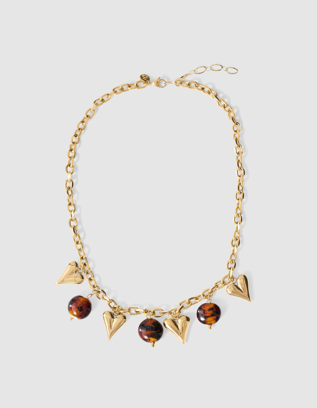 Heart Oval Bedel Ketting Goud