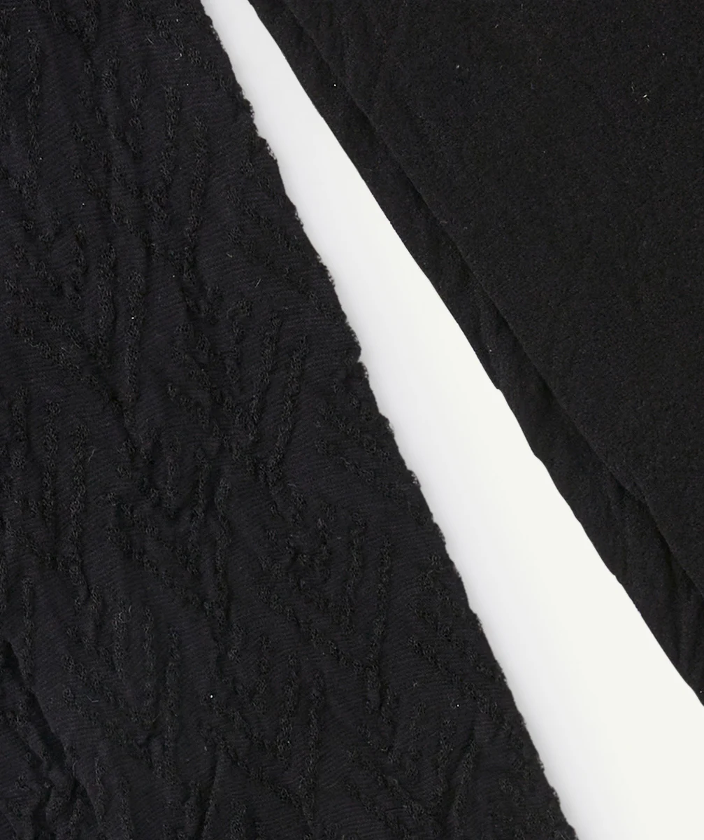 LOT DE 2 COLLANTS EN VOILES FILLE NOIRS AVEC DÉTAILS AJOURÉS ET UNI