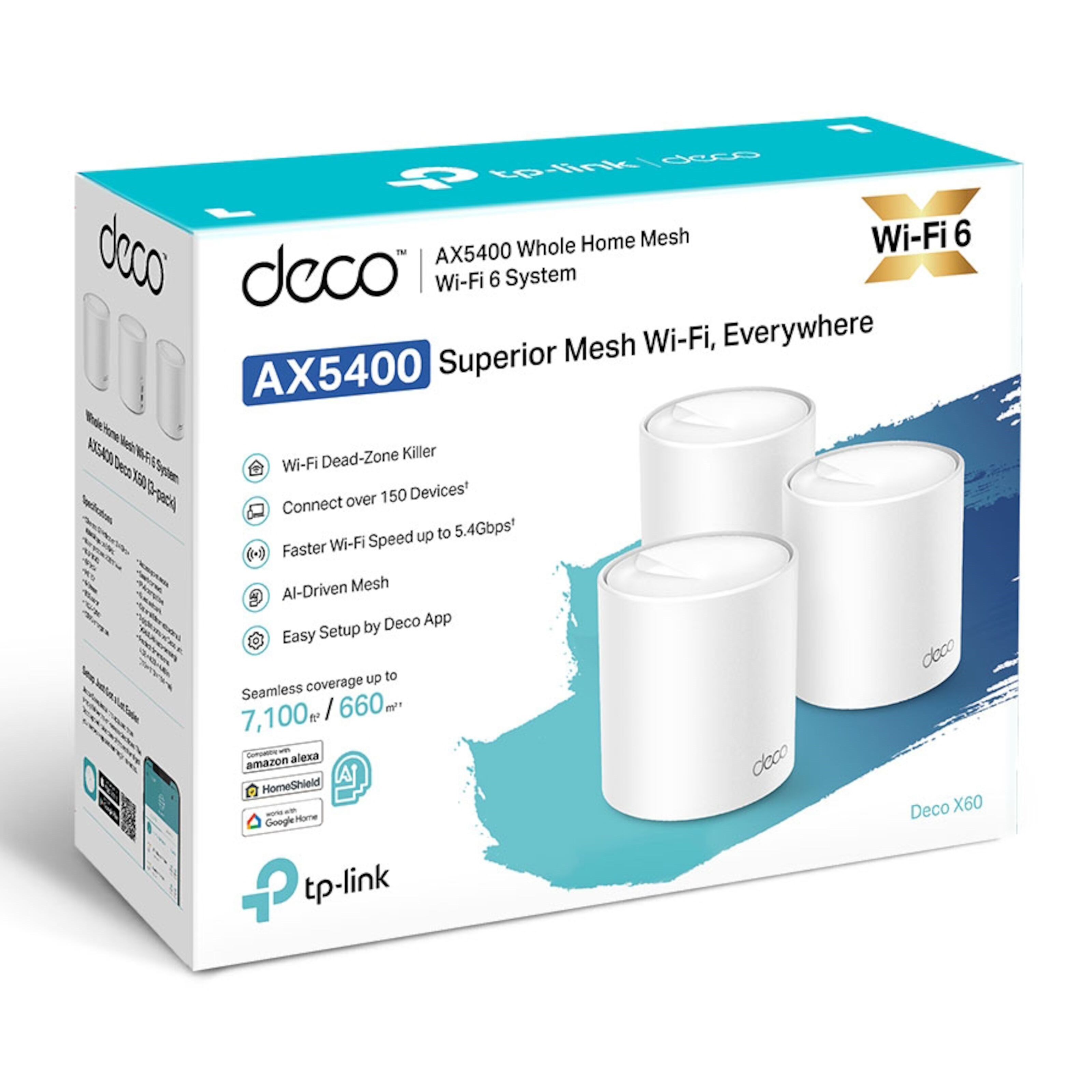 TP-link Deco X60 V3.20 Mesh-system AX5400 3-pk.