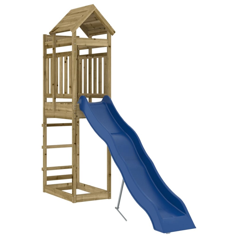 Aire de jeux d'extérieur balançoires toboggan portiques robuste jeux jardin 267 x 64 x 238 cm bois de pin imprégné