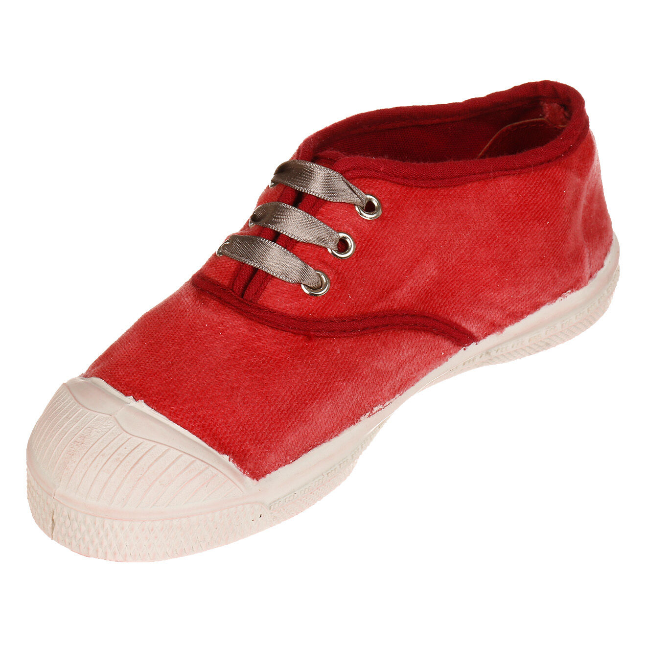 Bensimon Tennis basses en Velours Vintage lacets roses