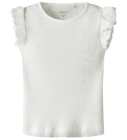 Name It T-Shirt - Rib - NmfHalina - Bright White m. Spitze