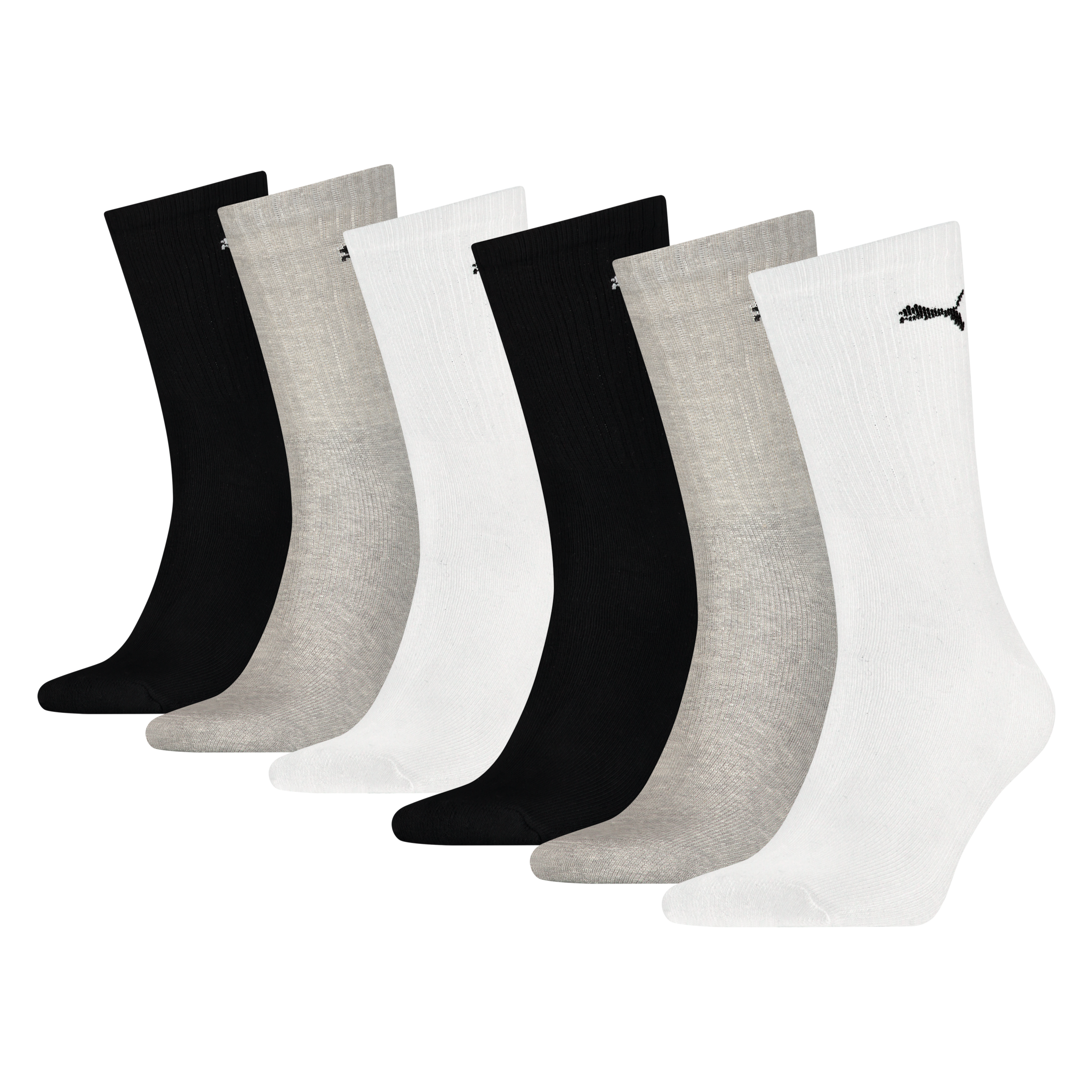 PUMA Socken »PUMA UNISEX CREW SOCK 6P ECOM« 6 Paar,  Cat-Logo, Frottee-Sohle, Ripp-Bündchen
