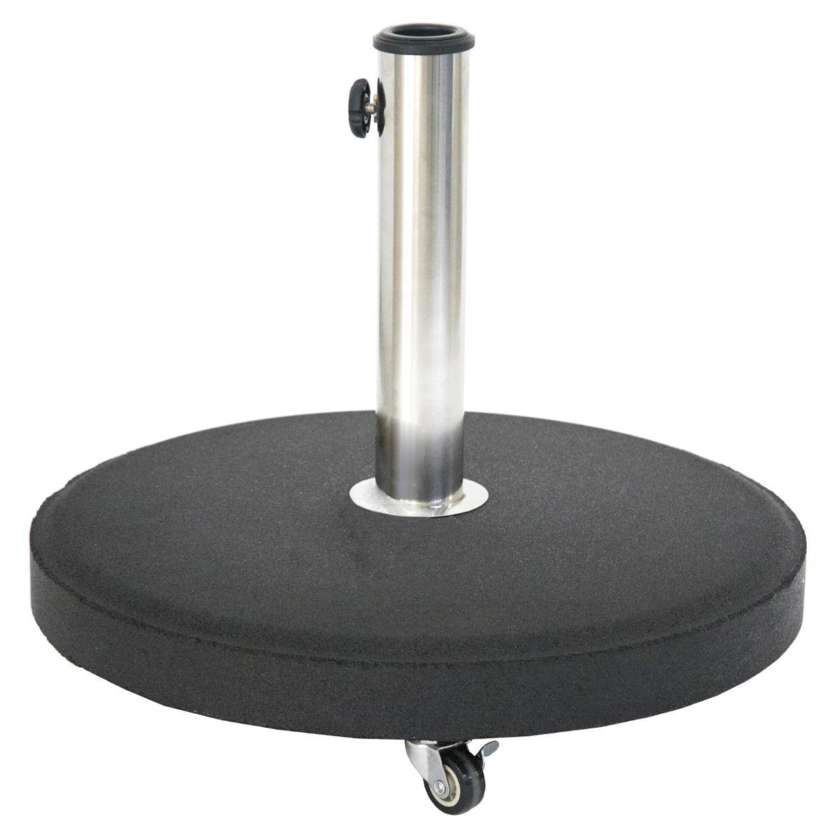 PIED PARASOL ROND 25KG ROUES NOIR