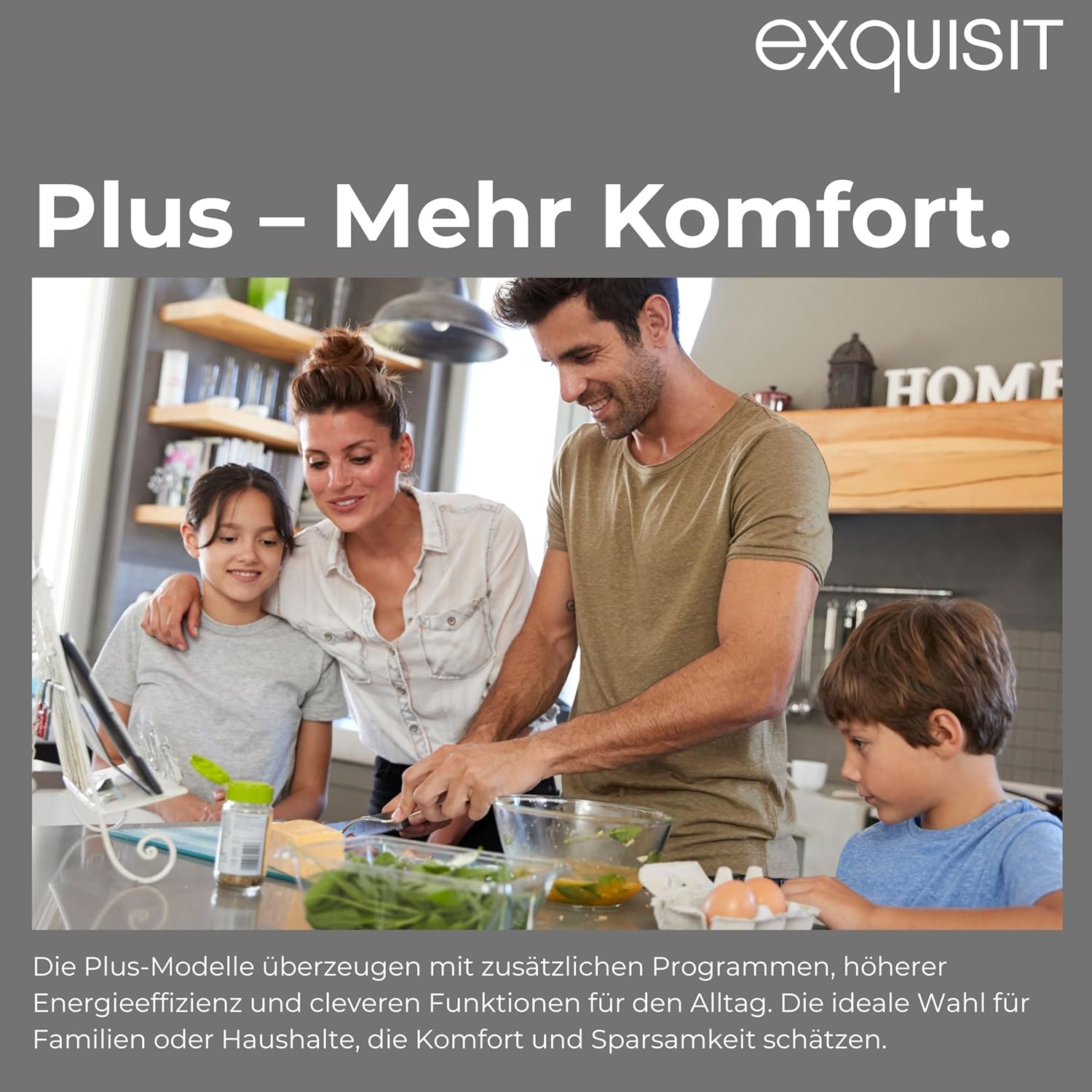 Exquisit PLUS Einbaugeschirrspüler | 13 Maßgedecke, Energieklasse E, 47 dB(A) | vollintegriert, 7 Programme, Eco, Intensiv, Kurz, Extra-Trocknung, Startzeitverzögerung | EGSP2113-EB-030E inox