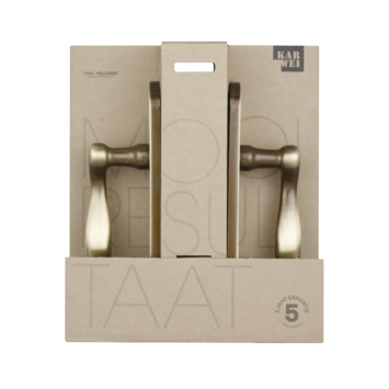 Karwei deurkruk set Vitor ovaal schild sleutelgat 56 mm messing antiek
