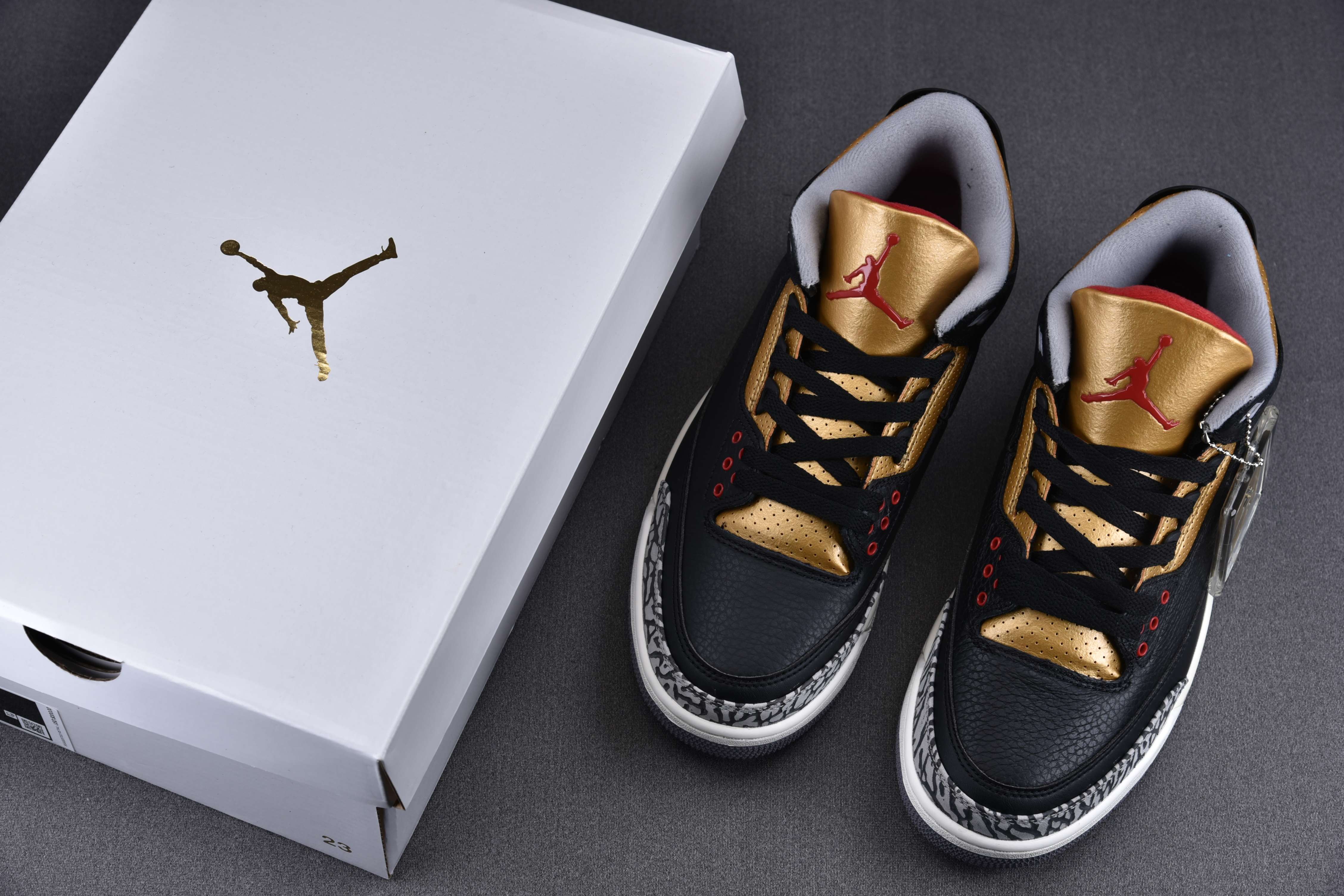 Jordan 3 Retro Black Cement Gold (Women Size!!)