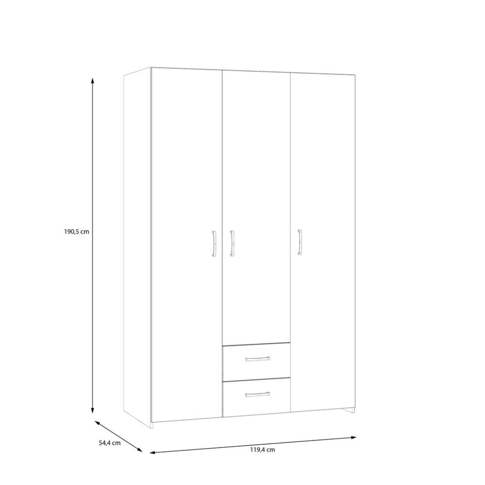 GARDEROBE SKUFFE HVIT 120 CM SET