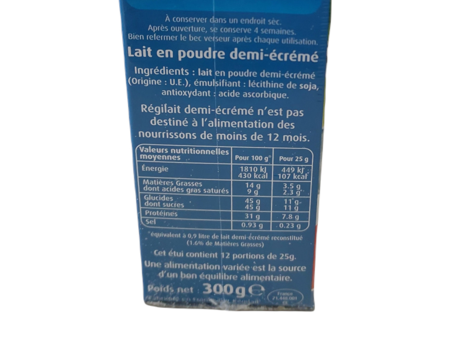 LEITE REGILAIT EM PÓ MEIO GORDO 300G