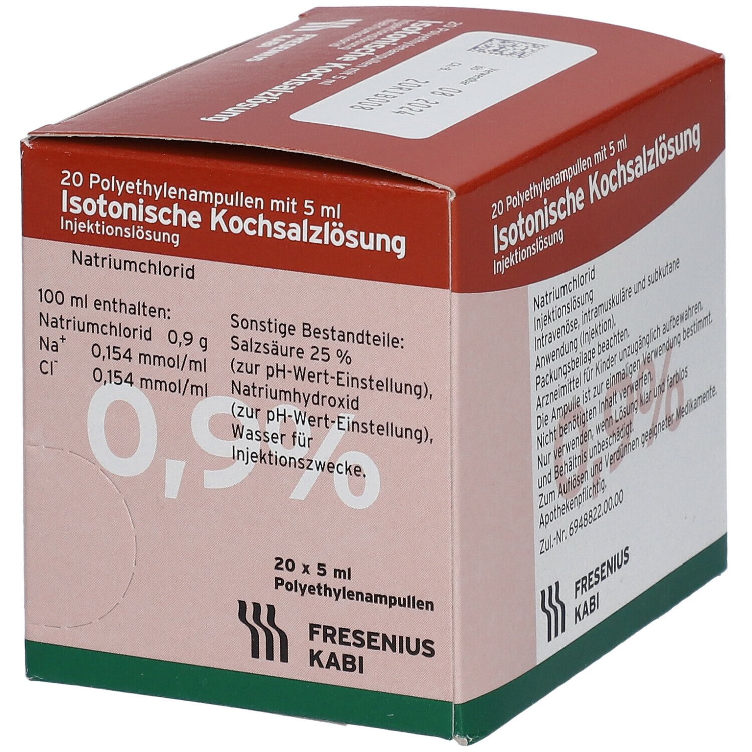 Isotonische Kochsalzlösung 0,9 % Plastik-Ampullen