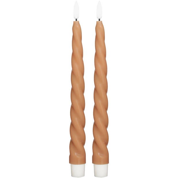 Blokker LED Dinerkaars Swirl - 2x25 cm - 2 stuks - Cognac