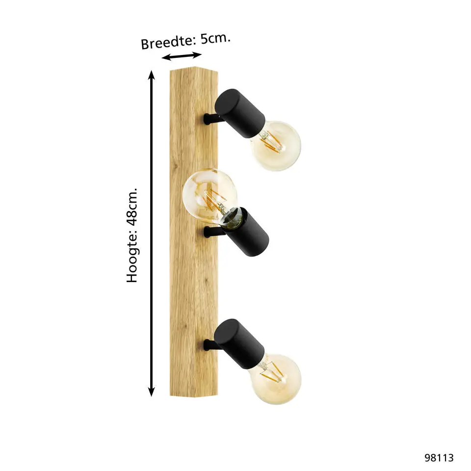 EGLOTownshend3Spot-3lichts-E27-Bruin-Zwart