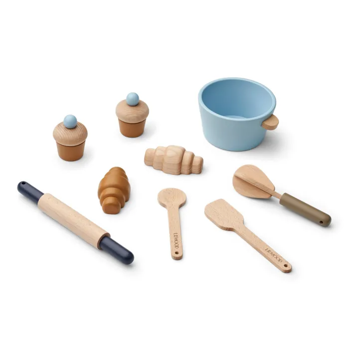 Liewood Set pour cuisiner Lisbeth en bois | Bleu