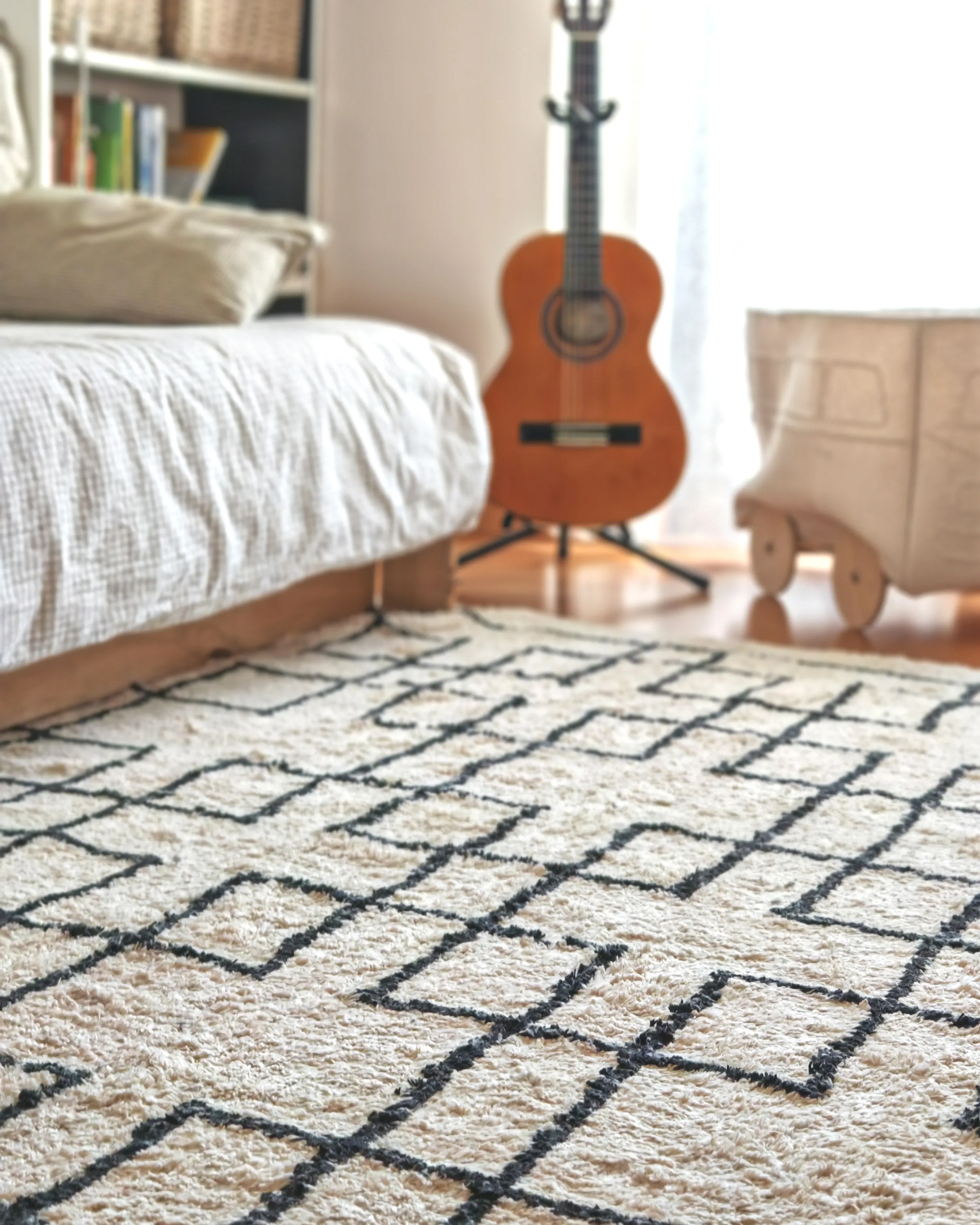 Vloerkleed TURHAL Beige 160 x 230 cm Katoen