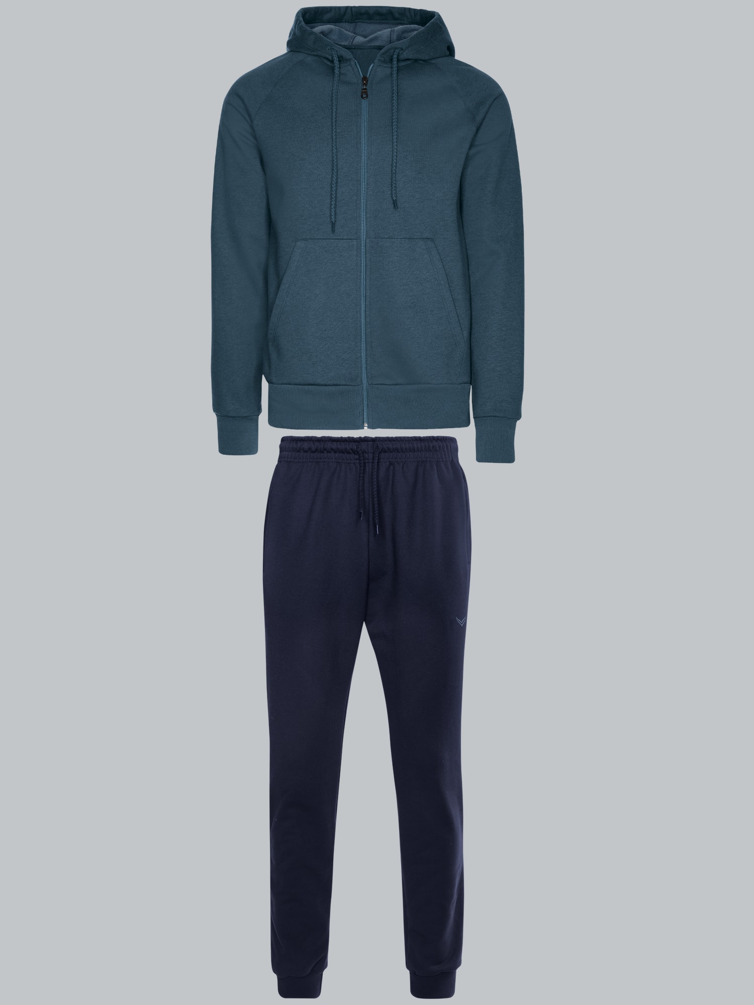 Jogginganzug mit Kapuze und ReißverschlussJeans-melange