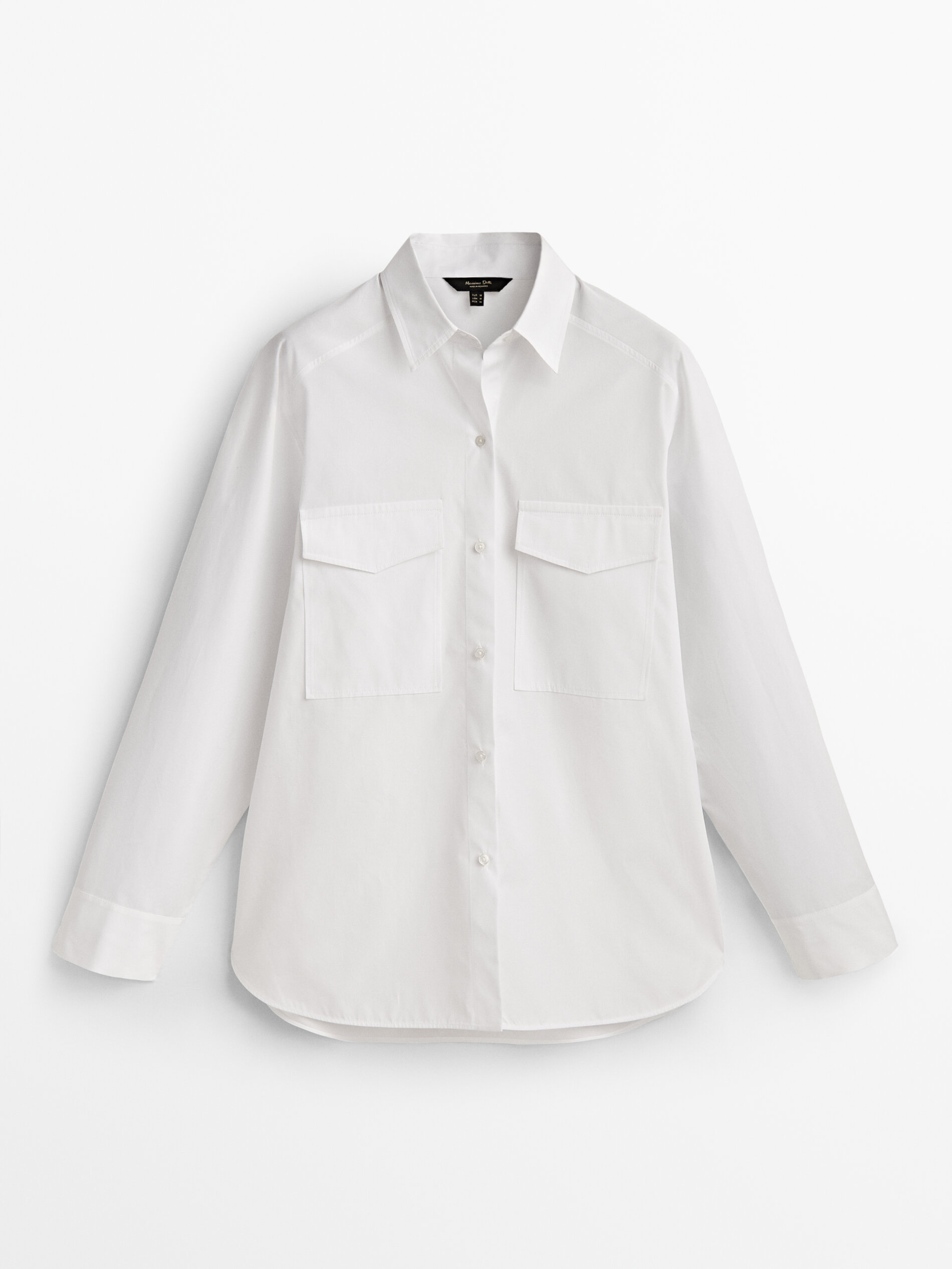 Camisa de popeline com grampos de cabelo - BRANCA