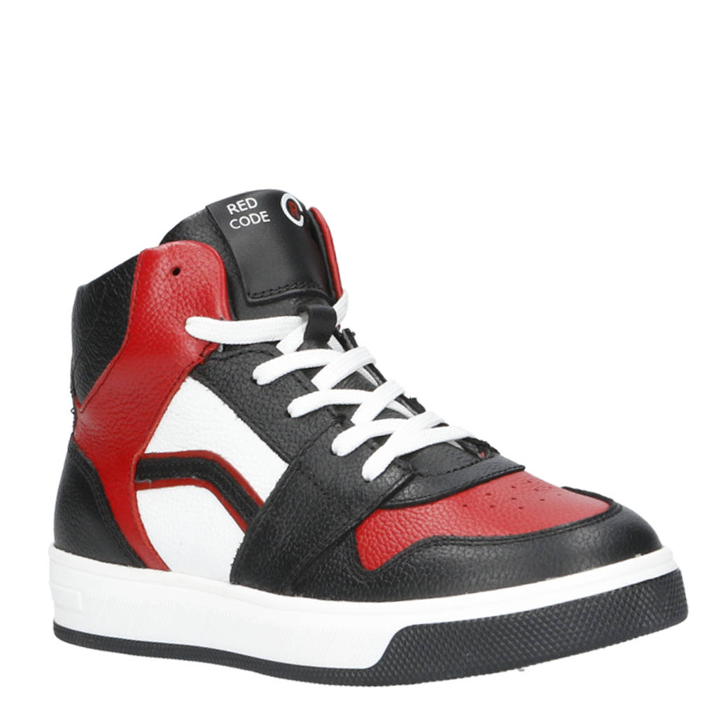 Red Code leren sneakers rood/zwart/wit