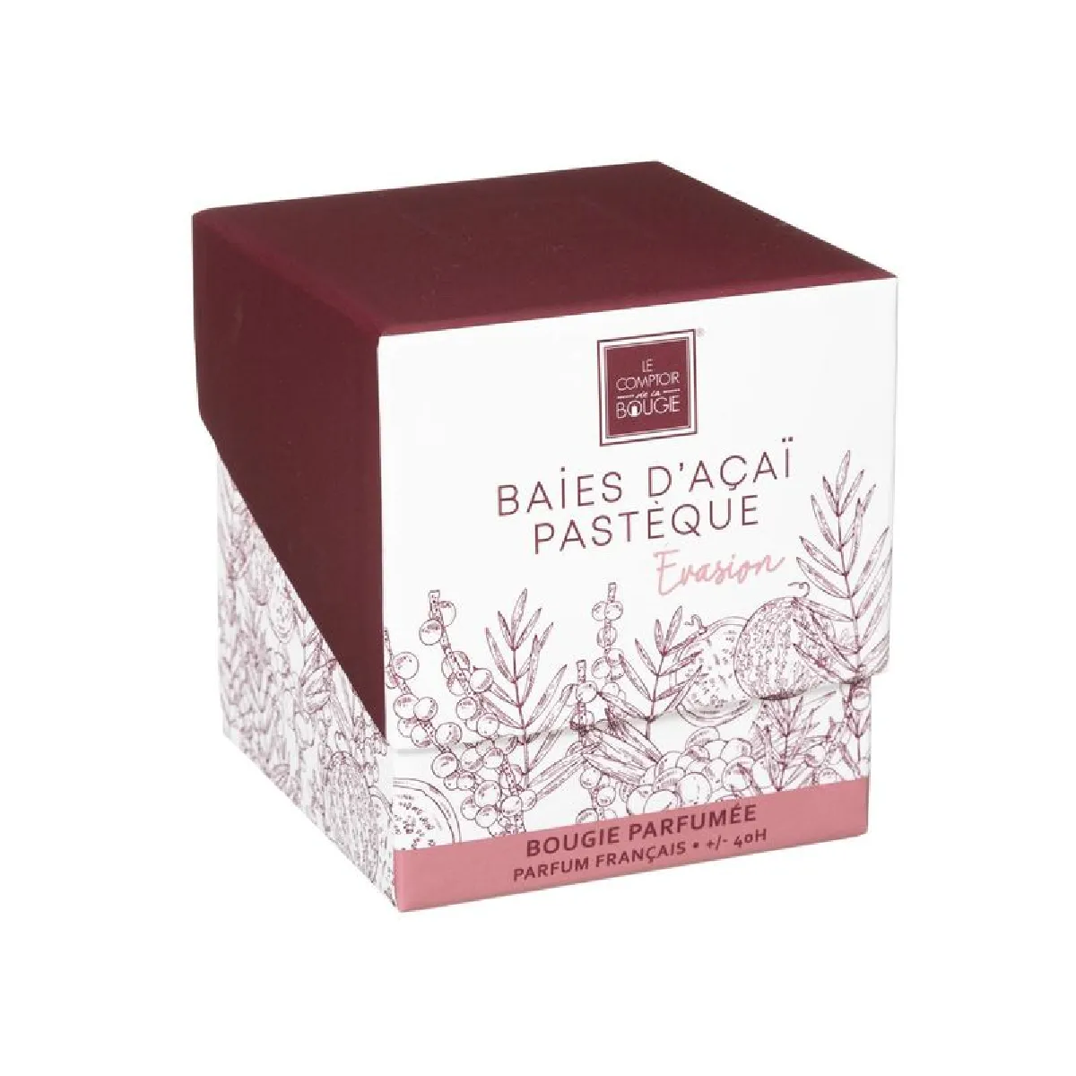 But Bougie MAEL H. 9 cm Bordeaux