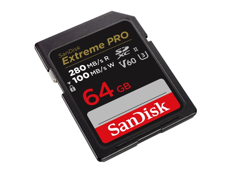 SanDisk SDXC-Karte Extreme PRO UHS-II 64 GB Superschnelle 8K-fähige SD-UHS-II-Speicherkarten