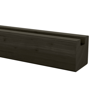 Sleufpaal eind grenen hout geschaafd antraciet 8,8 x 8,8 x 270 cm
