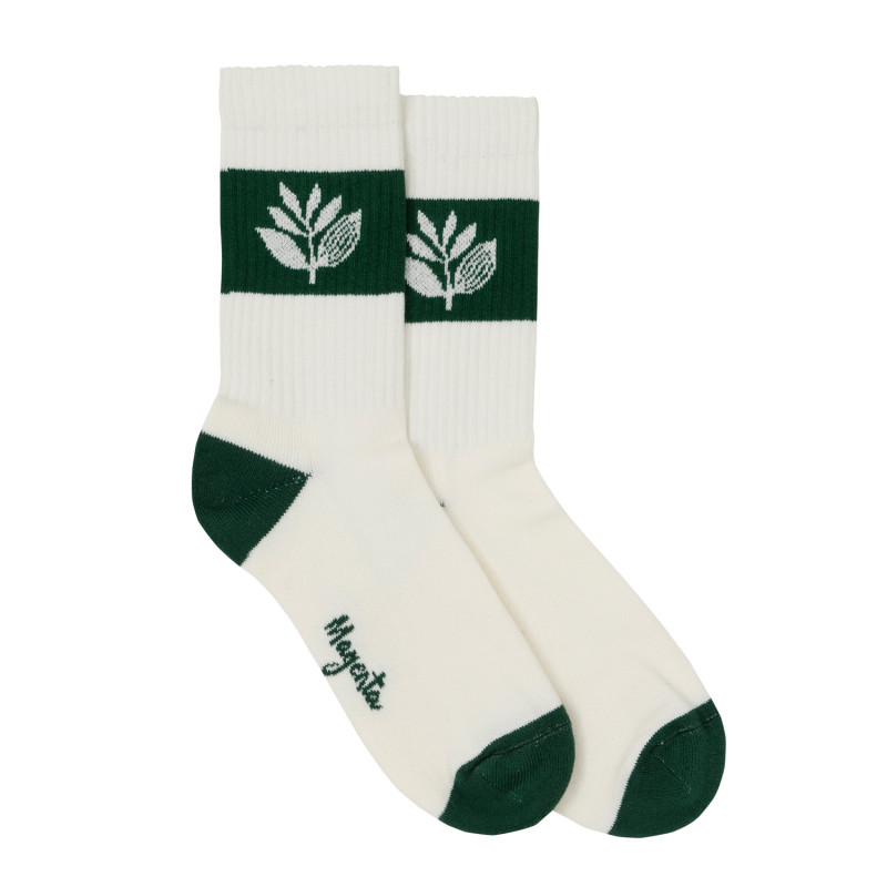 CHAUSSETTES À RAYURES - BLANCHES/VERTES