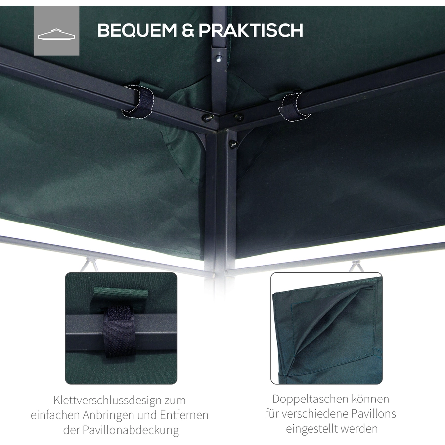 Outsunny Pavillondach für 3 x 4 m Pavillons grau