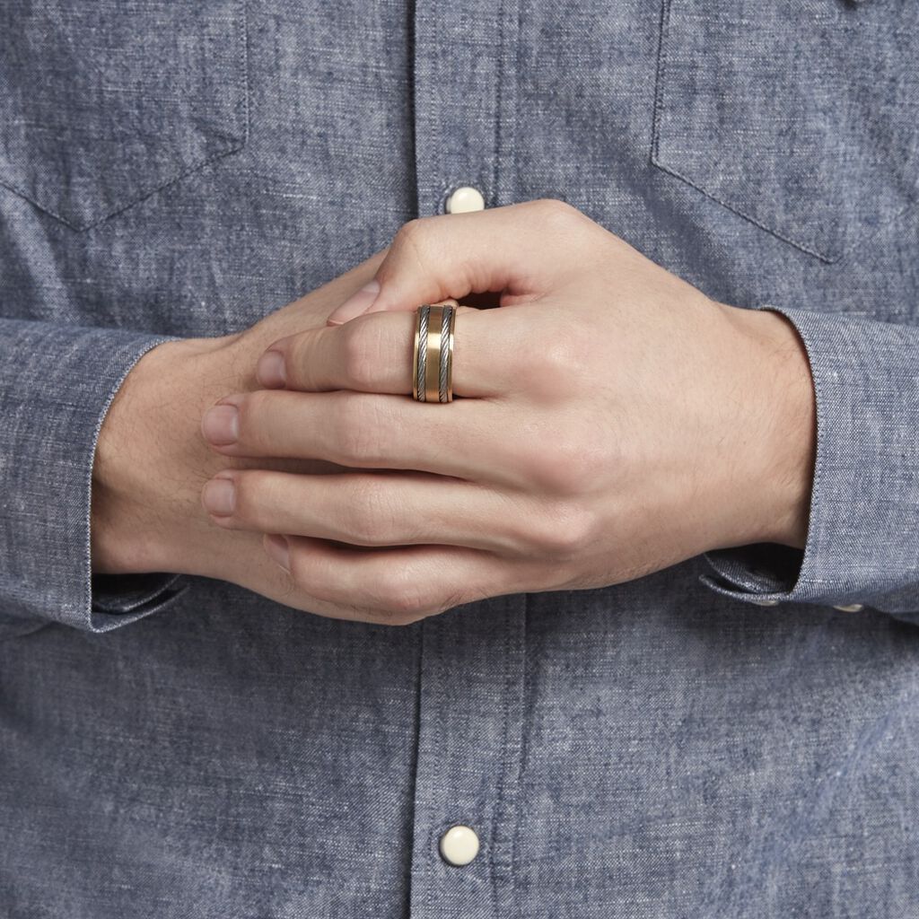 Bague Andro Acier Bicolore