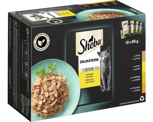 Sheba Delikatesse Jelly Poultry Natvoer voor Katten 12 x 85 g