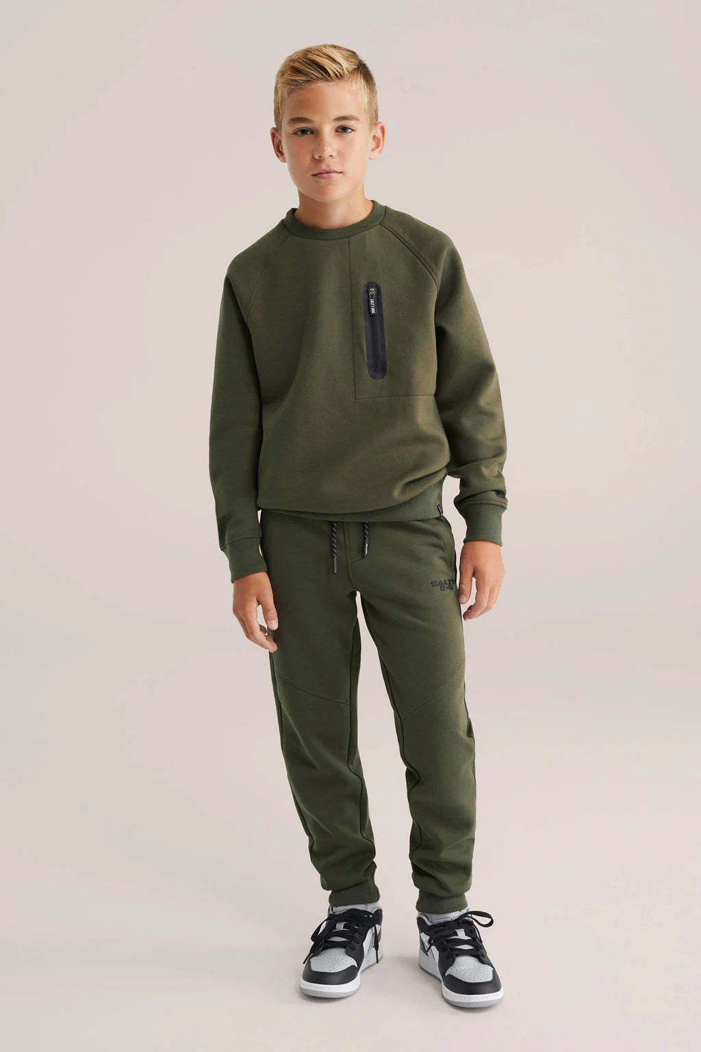 WE Fashion sweater donkergroen