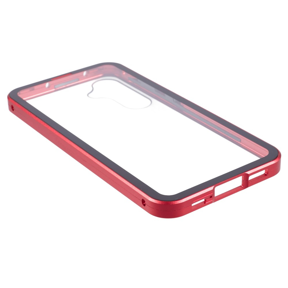 Samsung Galaxy A55 Magnetische Alu Schutzhülle mit Panzer Glas Backcover   Displayschutz (Magnet-Technologie) - Rot