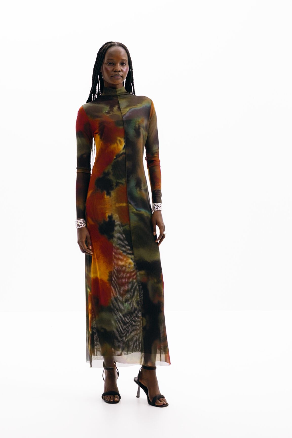 Vestido midi aquarela