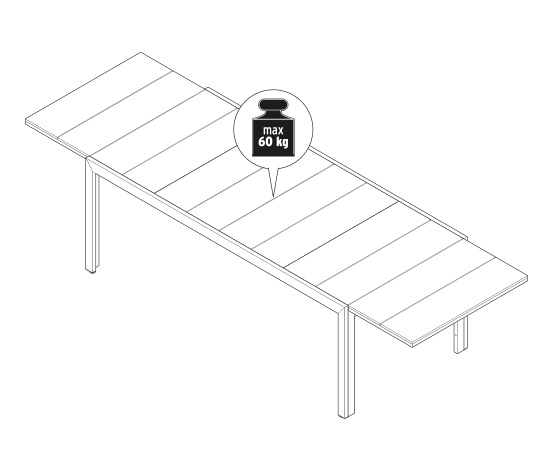 Ausziehtisch mit Duraboard®-Tischplatte