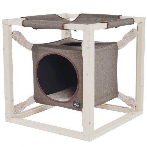 Cama tipo rede Catcube para gatos, marrom