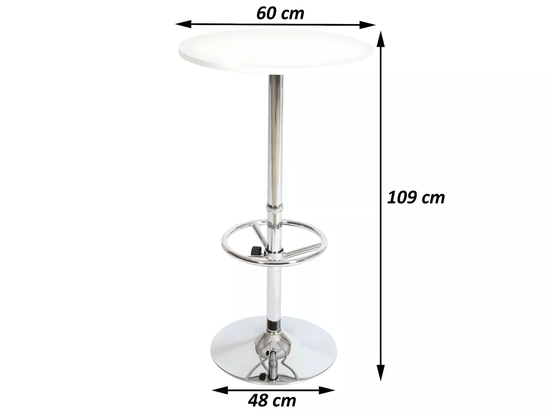 Table haute Bilbao repose-pieds, blanc