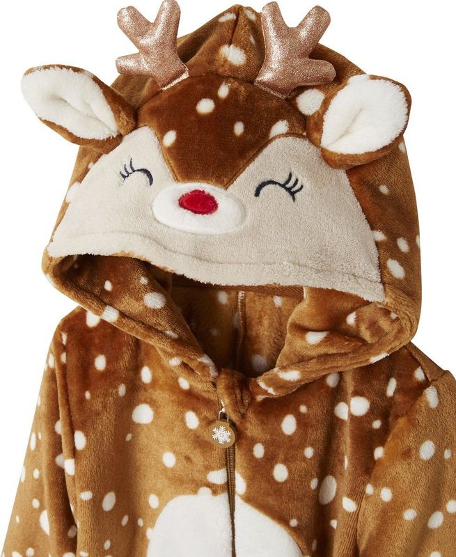 Vertbaudet - Onesie 'Kerstrendier' - Meisje - Pluche-effect