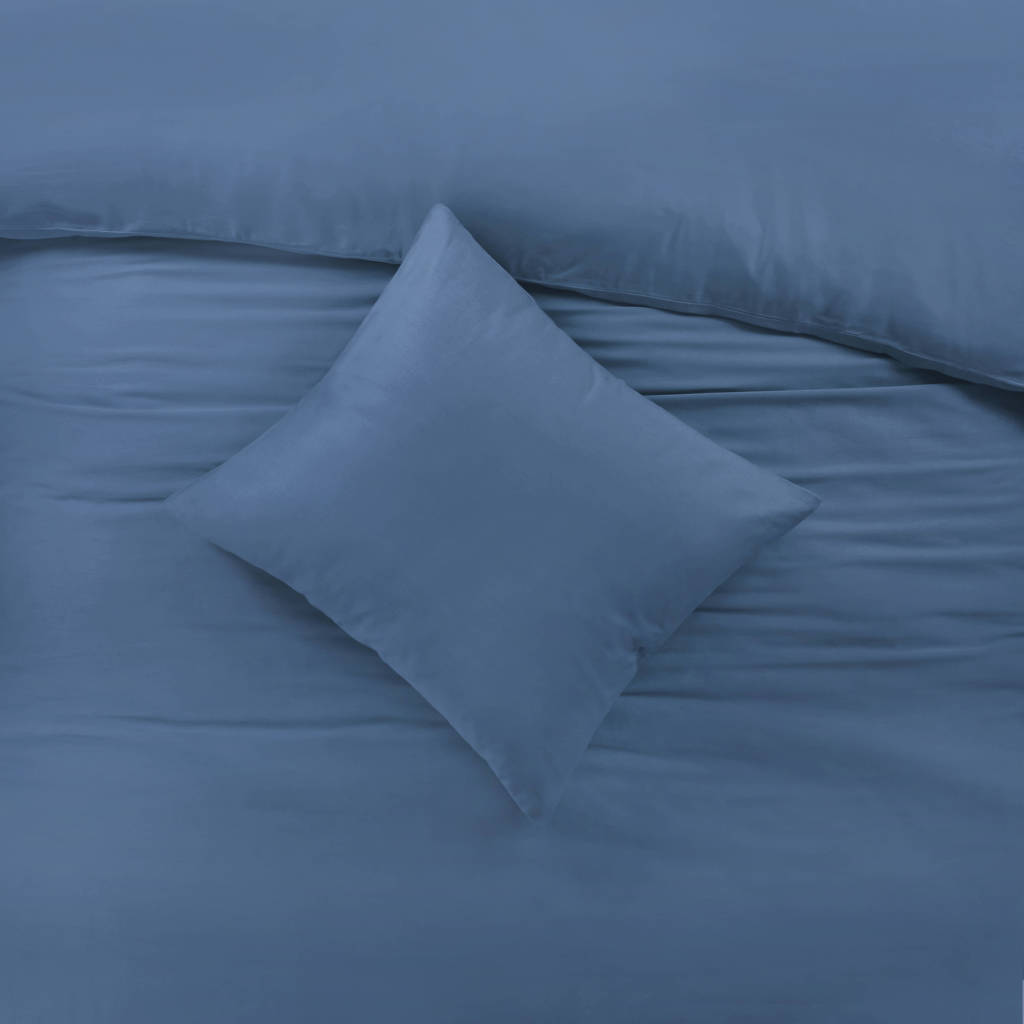 katoen satijnen dekbedovertrek 2-persoons blauw (200x220 cm)