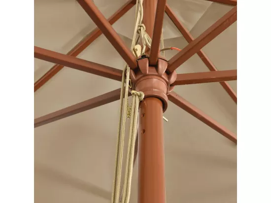 Parasol de jardin avec mât en bois taupe 400x273 cm