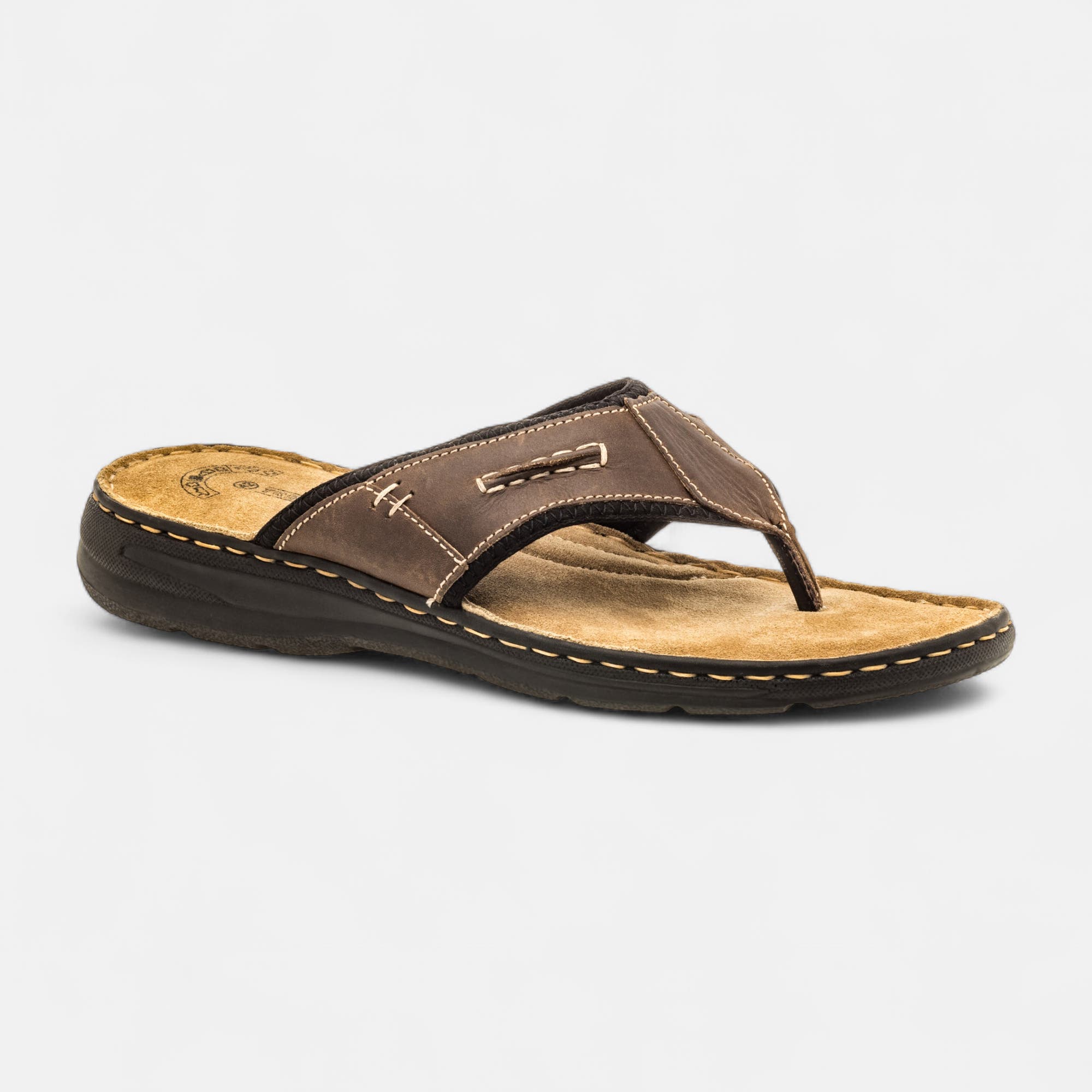 Entre-doigts Homme en cuir marron