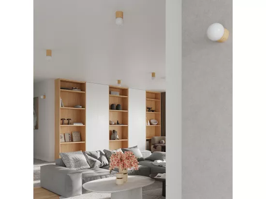 Lampes de bureau Boomo moderne en bois - 1 sources lumineuses - L.12 x H.21 cm - bois naturel