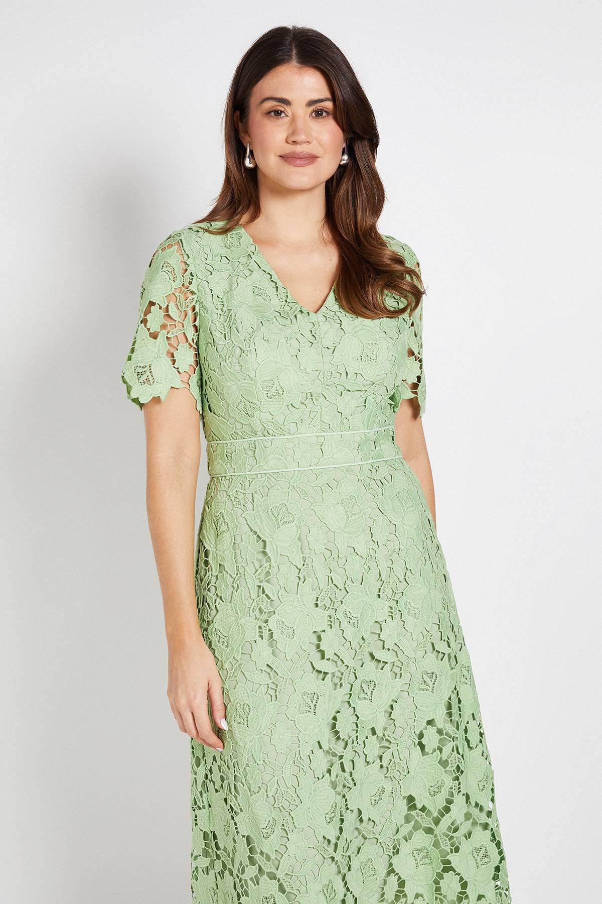 Wallis Robe Midi En Dentelle Avec Détail À La Taille