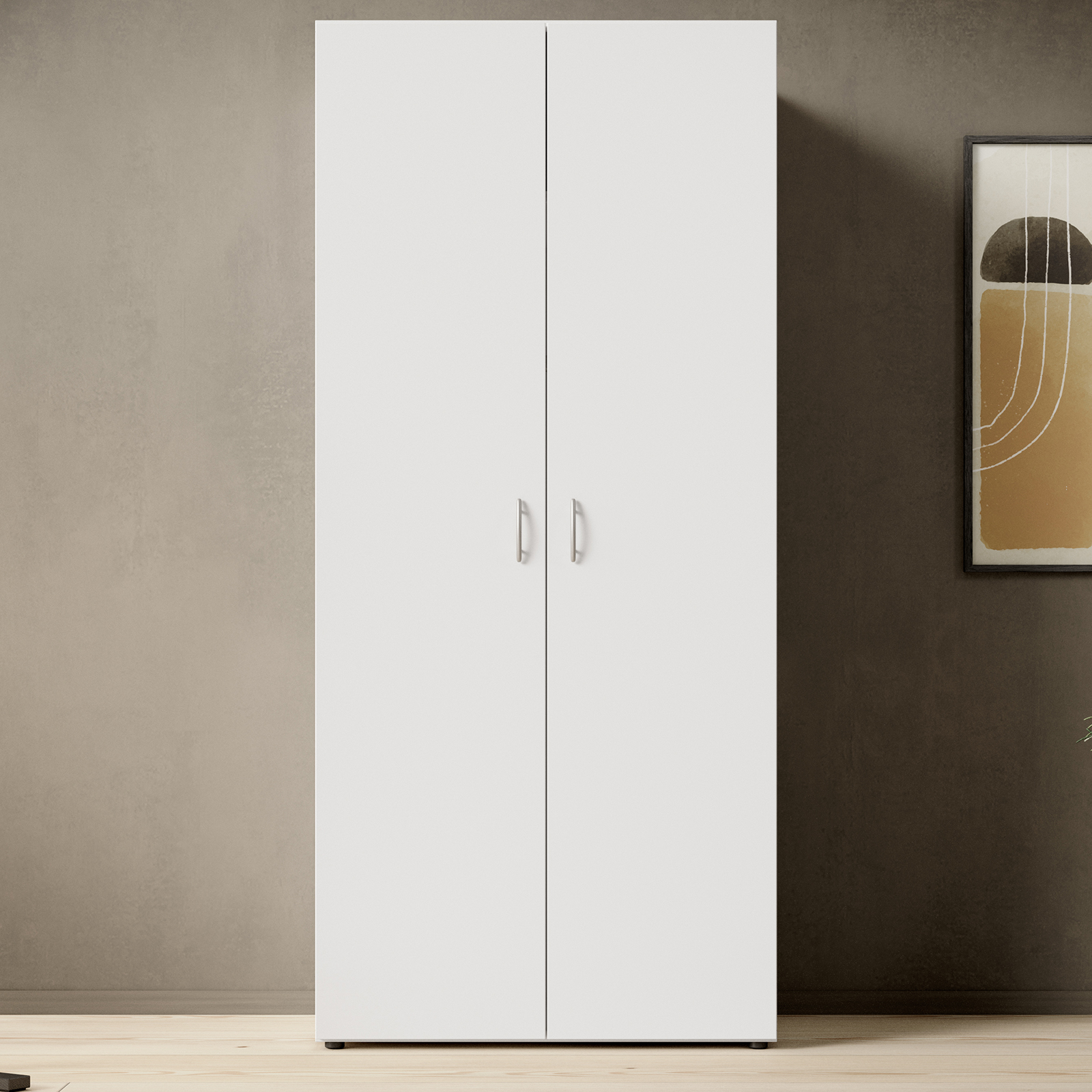 Drehtürenschrank - weiß - 2 Türen - 81 cm breit